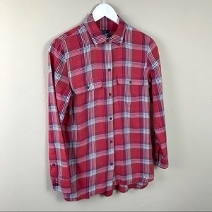 Madewell Red Plaid Boyfriend Shirt